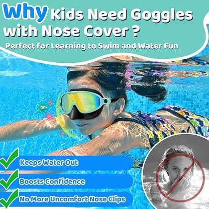 -HD children's large frame waterproof and anti-fog swimming goggles