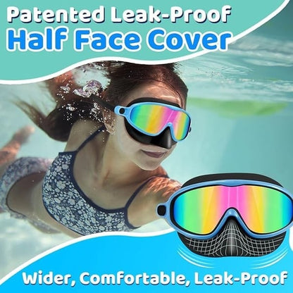 -HD children's large frame waterproof and anti-fog swimming goggles