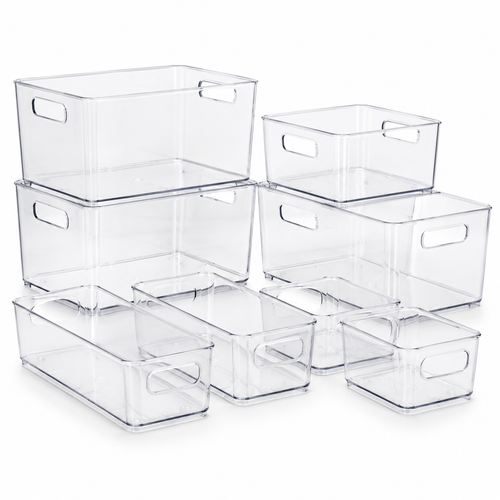 Lxvezlkv Clear Pantry Storage Bins with Handles