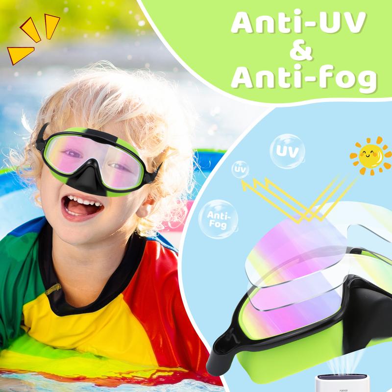 -HD children's large frame waterproof and anti-fog swimming goggles