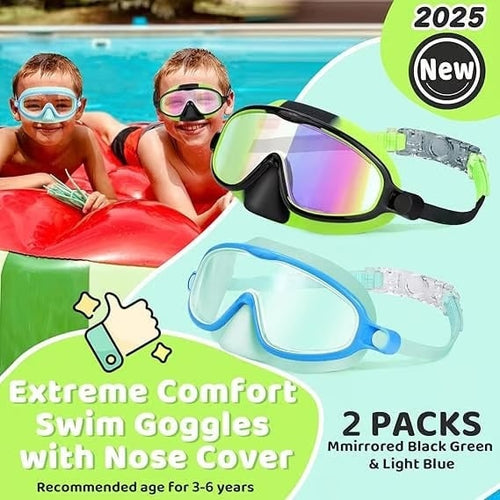 -HD children's large frame waterproof and anti-fog swimming goggles