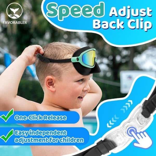 -HD children's large frame waterproof and anti-fog swimming goggles