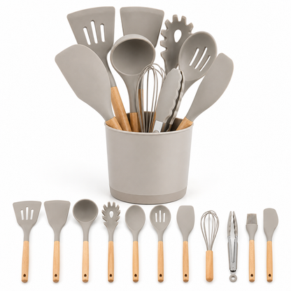 Lxvezlkv Silicone Cooking Utensil Set with Holder