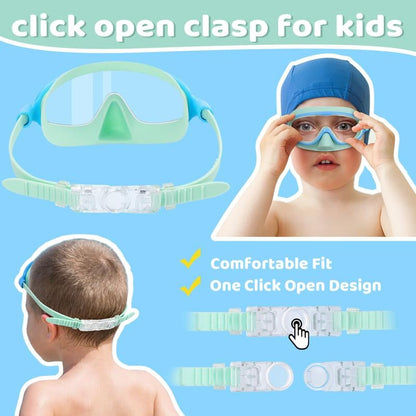 -HD children's large frame waterproof and anti-fog swimming goggles