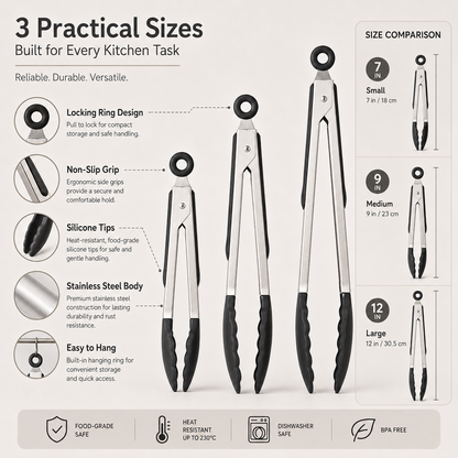 Lxvezlkv Stainless Steel Kitchen Tongs Set