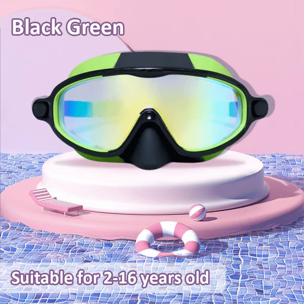 -HD children's large frame waterproof and anti-fog swimming goggles