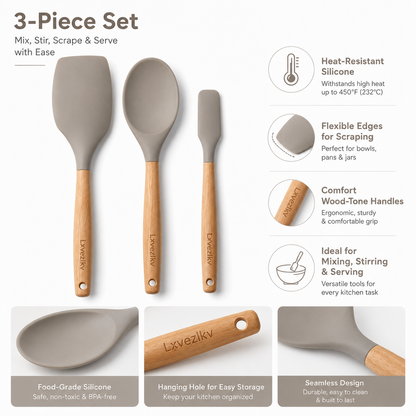 Lxvezlkv Heat-Resistant Silicone Spatula Trio