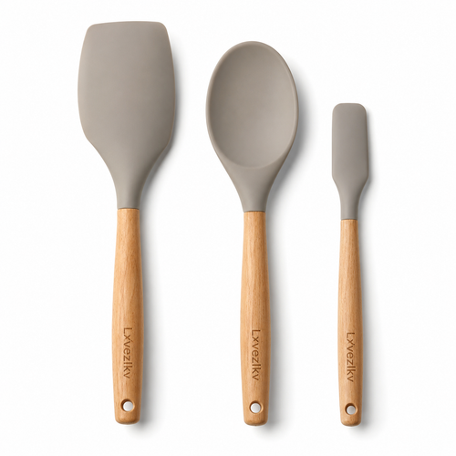 Lxvezlkv Heat-Resistant Silicone Spatula Trio