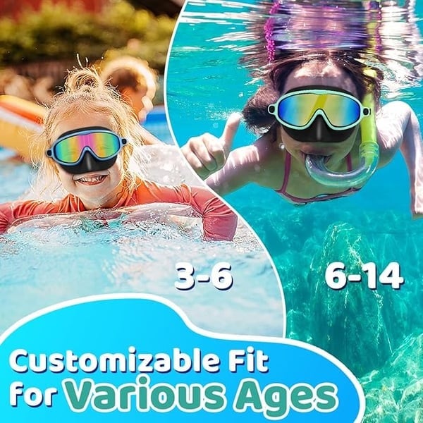-HD children's large frame waterproof and anti-fog swimming goggles