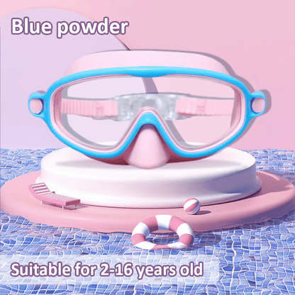 -HD children's large frame waterproof and anti-fog swimming goggles