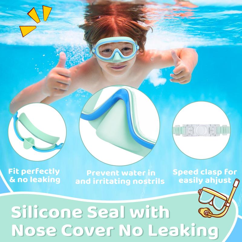 -HD children's large frame waterproof and anti-fog swimming goggles