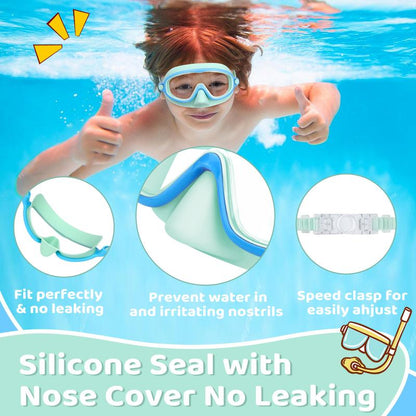 -HD children's large frame waterproof and anti-fog swimming goggles