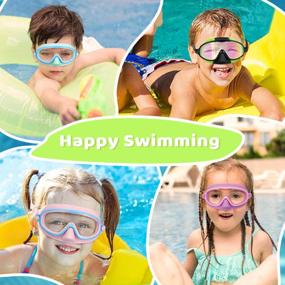 -HD children's large frame waterproof and anti-fog swimming goggles