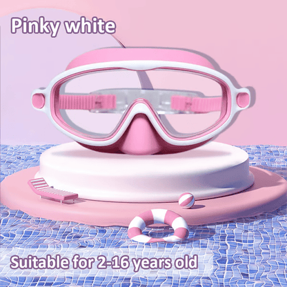 -HD children's large frame waterproof and anti-fog swimming goggles