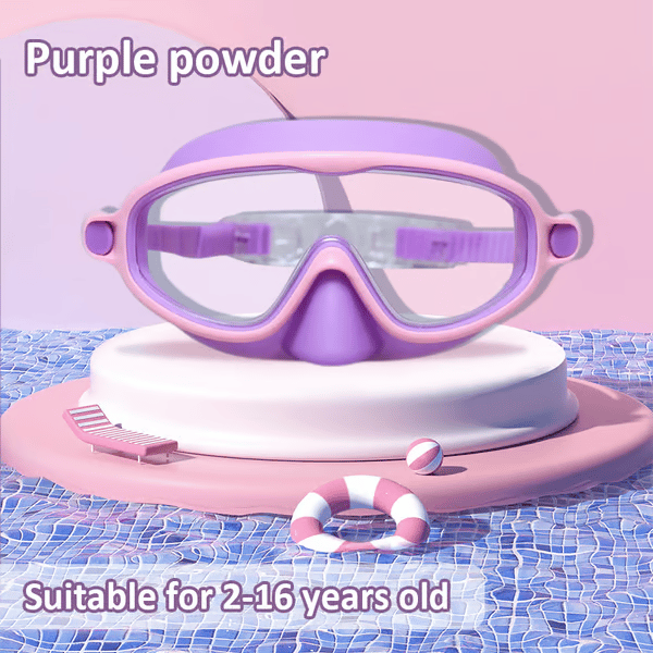 -HD children's large frame waterproof and anti-fog swimming goggles